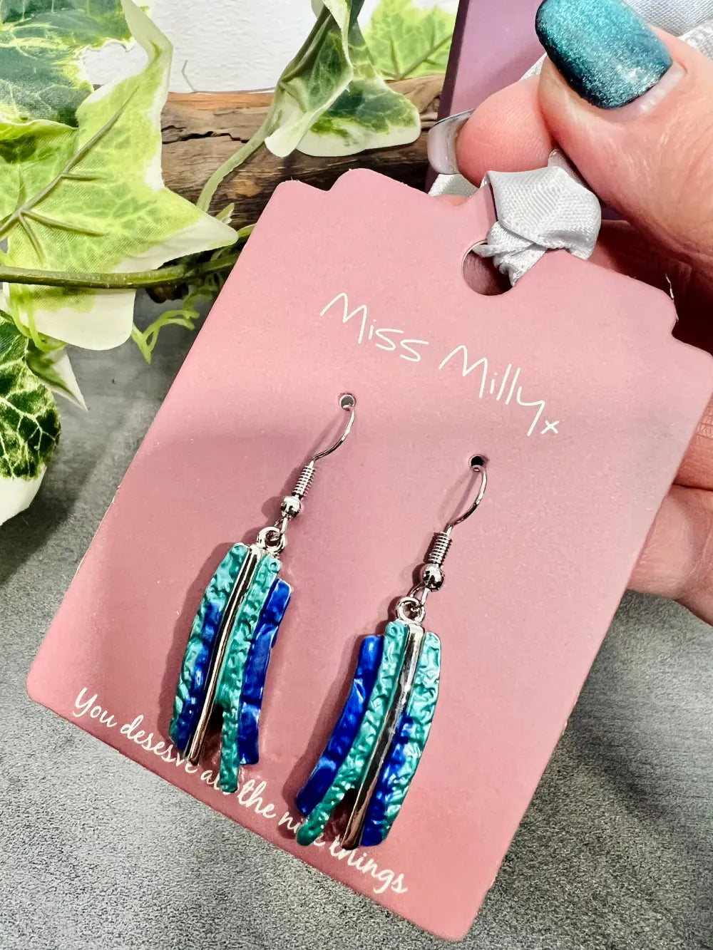 Miss Milly Blue Shard Earrings