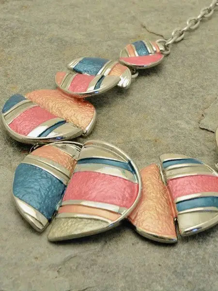 Miss Milly Coral Split Disc Necklace