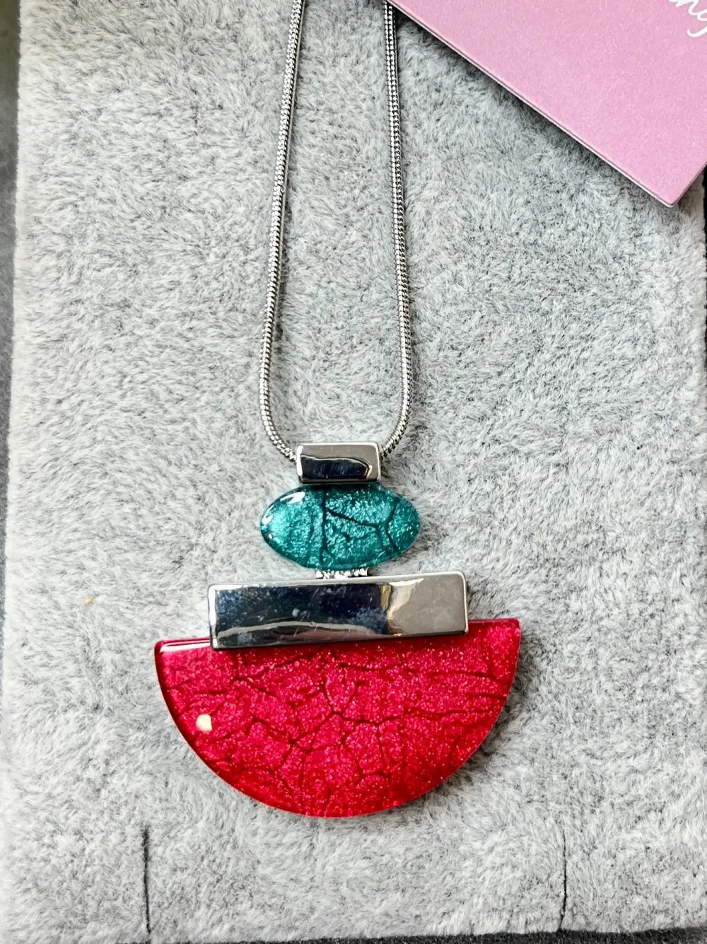Miss Milly Deco Resin Necklace RED - Jewellery
