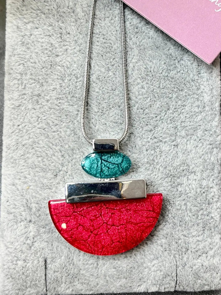 Miss Milly Deco Resin Necklace RED - Jewellery