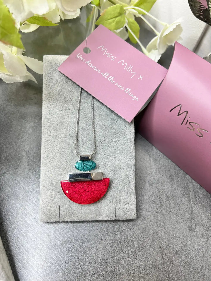 Miss Milly Deco Resin Necklace RED - Jewellery