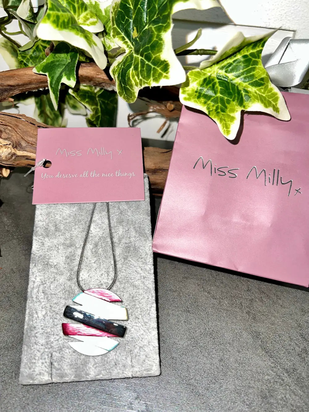 Miss Milly Disc Necklace RED AQUA GREEN