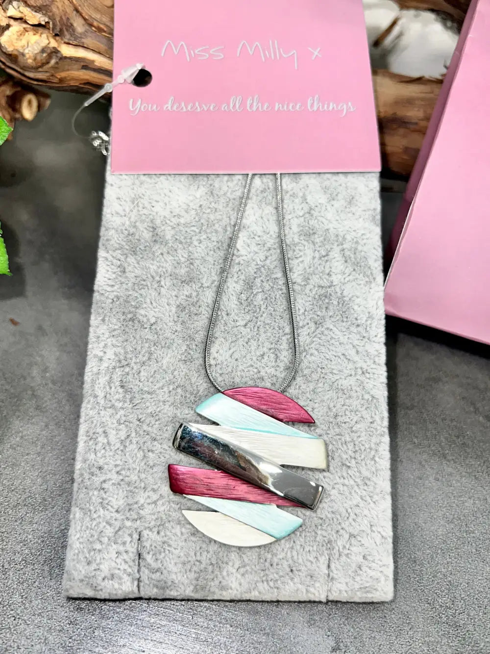 Miss Milly Disc Necklace RED AQUA GREEN