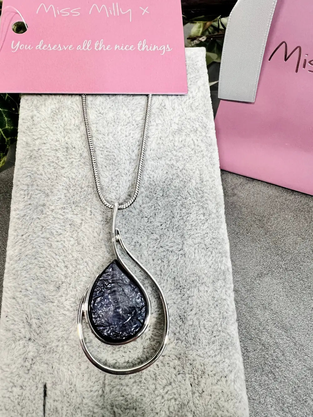 Miss Milly Grey Foil Necklace