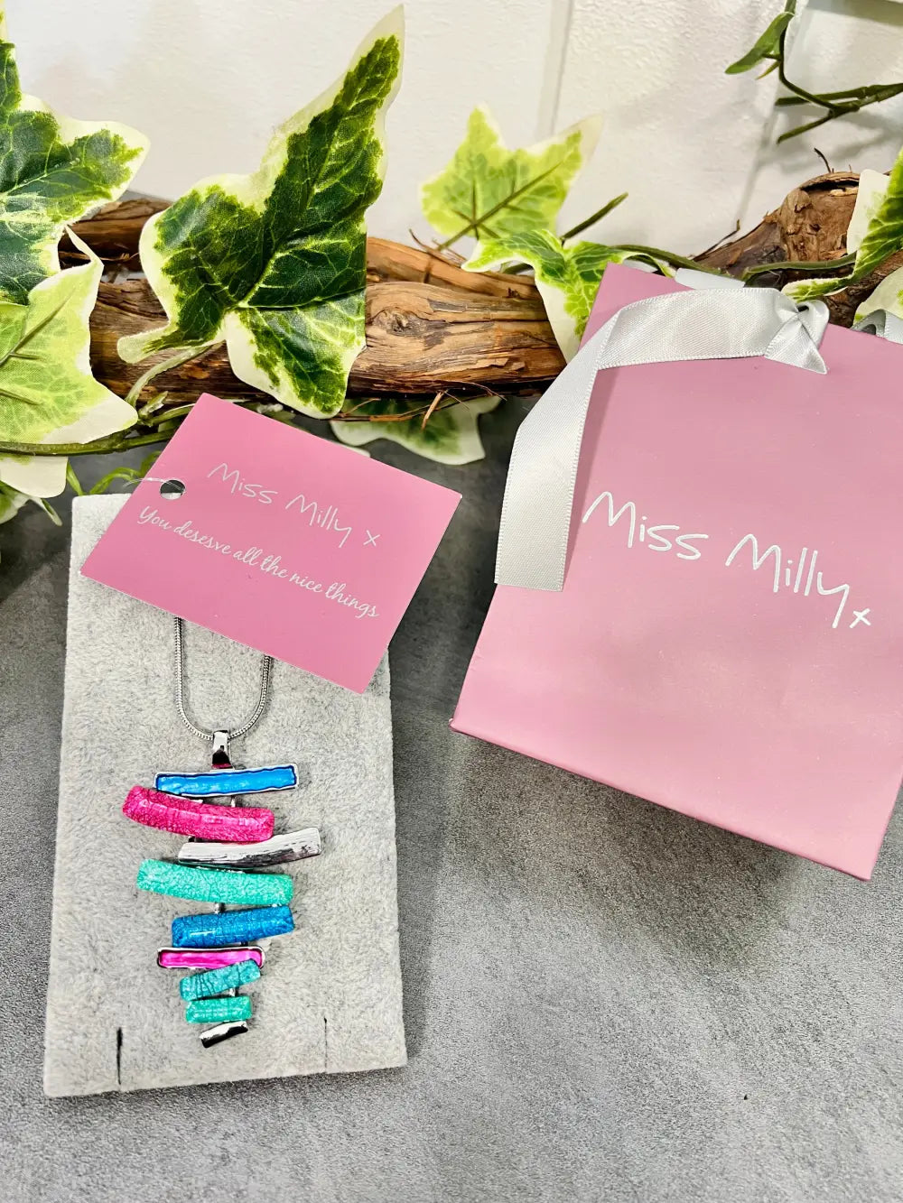 Miss Milly Layered Resin Necklace PASTELS