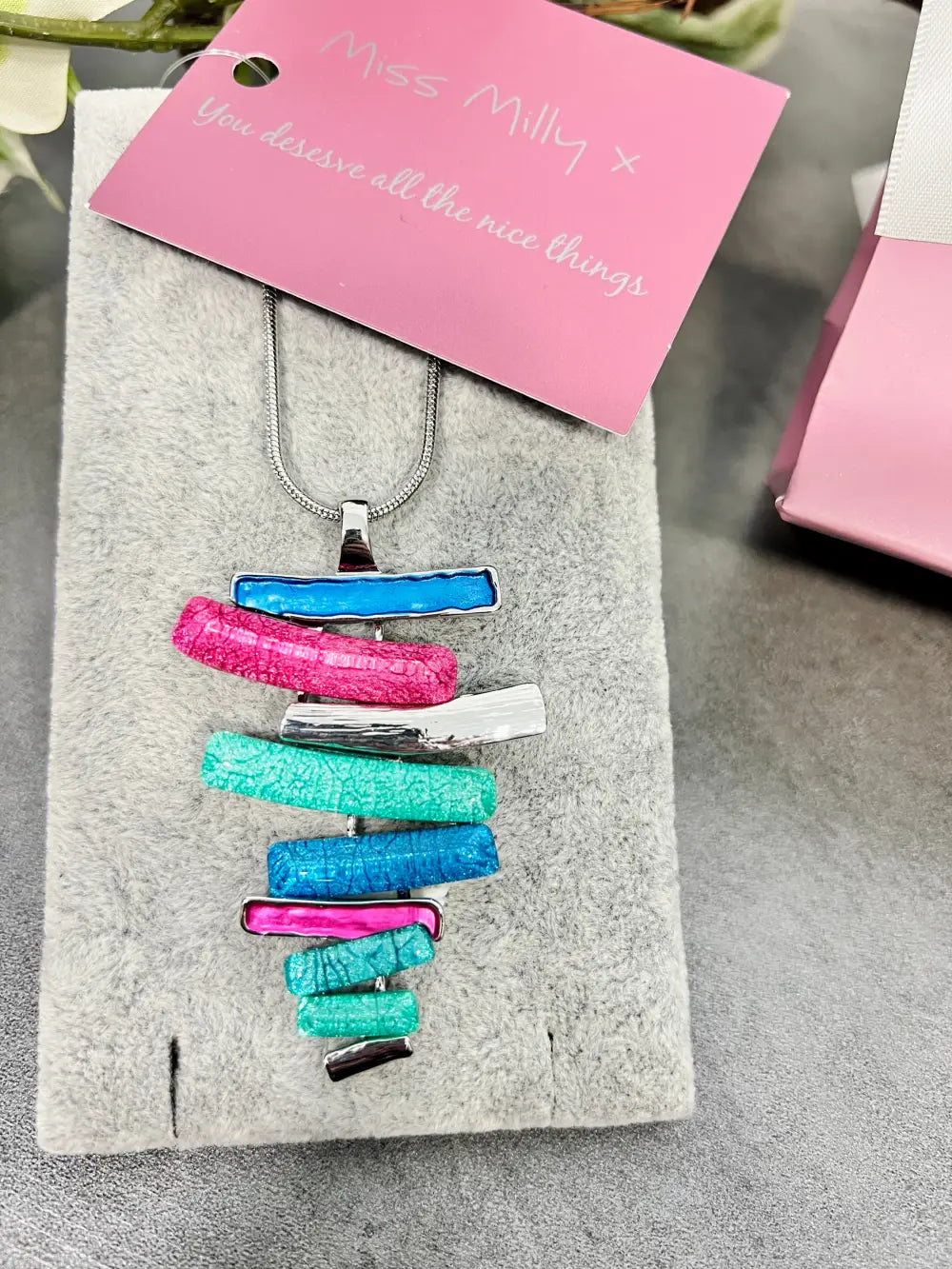Miss Milly Layered Resin Necklace PASTELS
