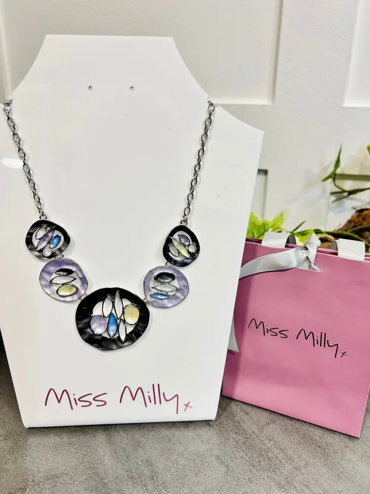 Miss Milly Lilac Abstract Necklace