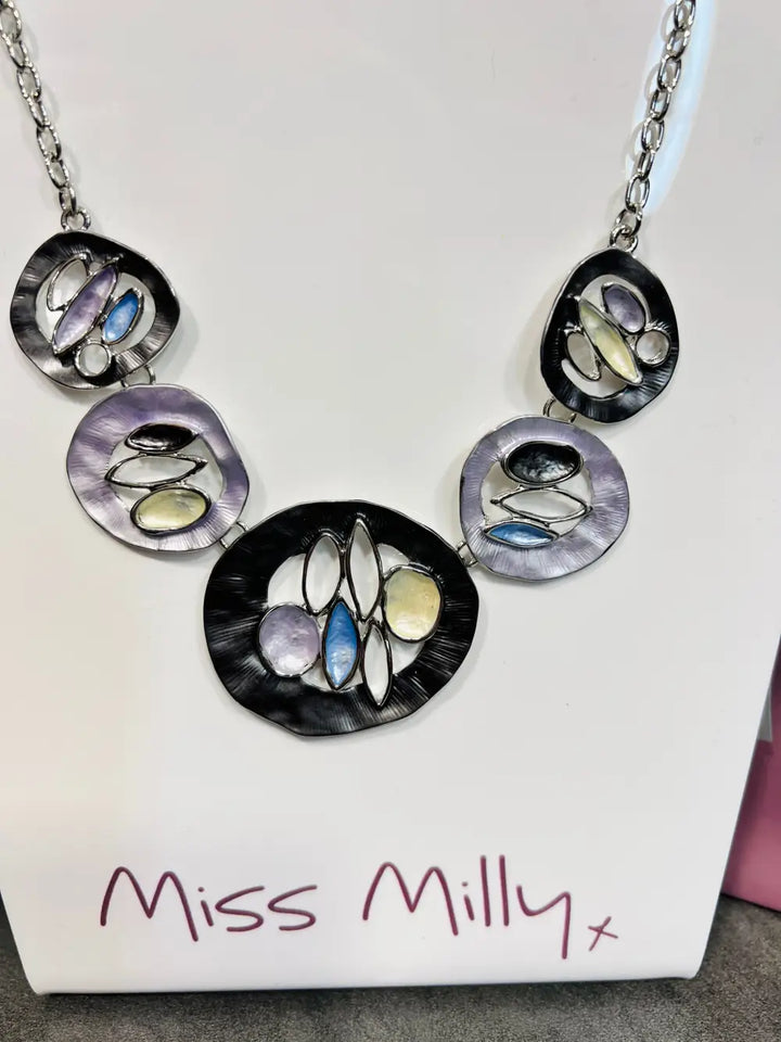 Miss Milly Lilac Abstract Necklace
