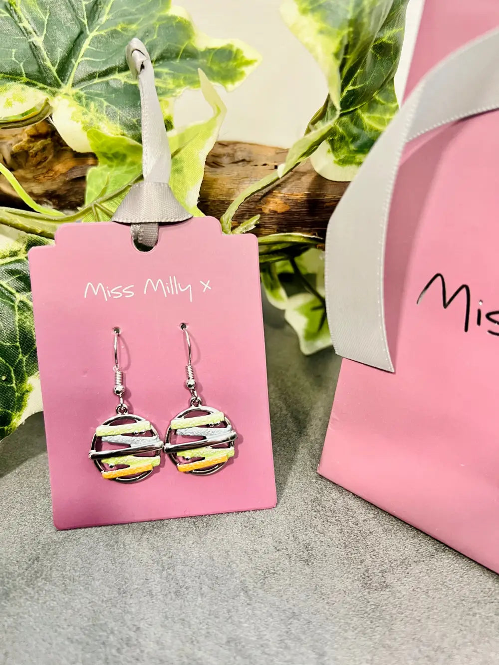 Miss Milly Lilac Slatted Earrings
