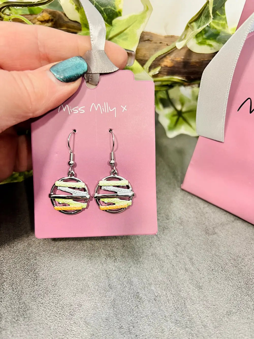 Miss Milly Lilac Slatted Earrings