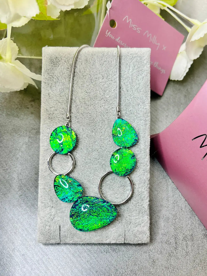 Miss Milly Pebble Necklace GREEN - Jewellery