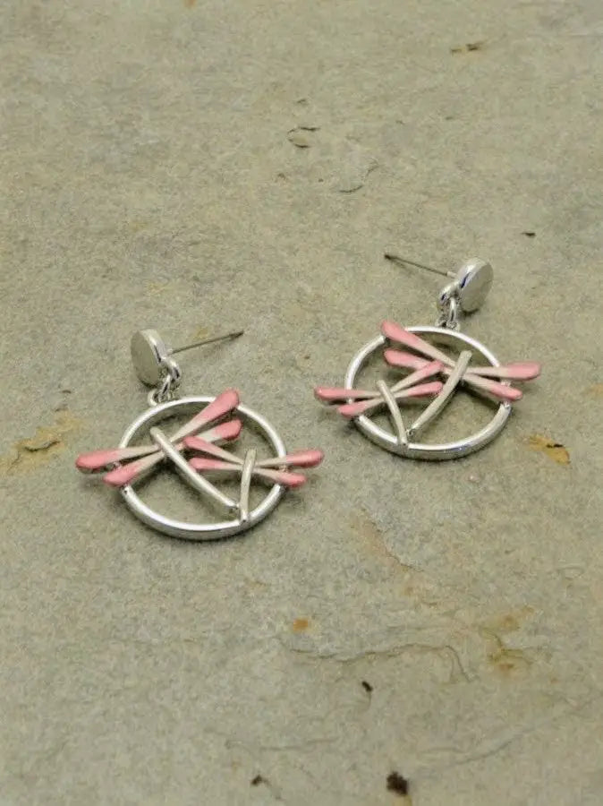 Miss Milly Pink Dragonfly Earrings