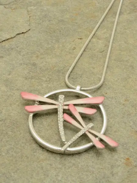 Miss Milly Pink Dragonfly Necklace