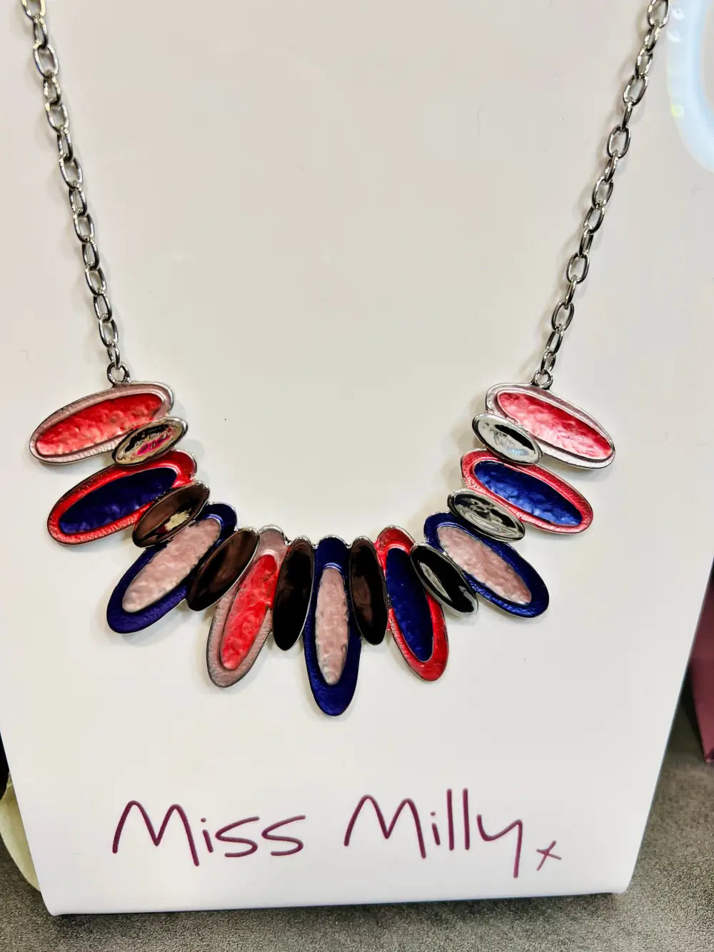 Miss Milly Pink/Lilac Ovals Necklace
