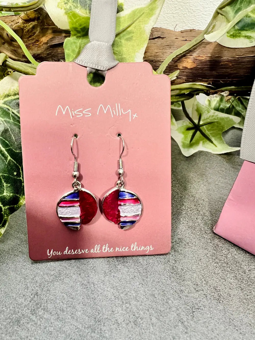 Miss Milly Purple Split Disc Earrings