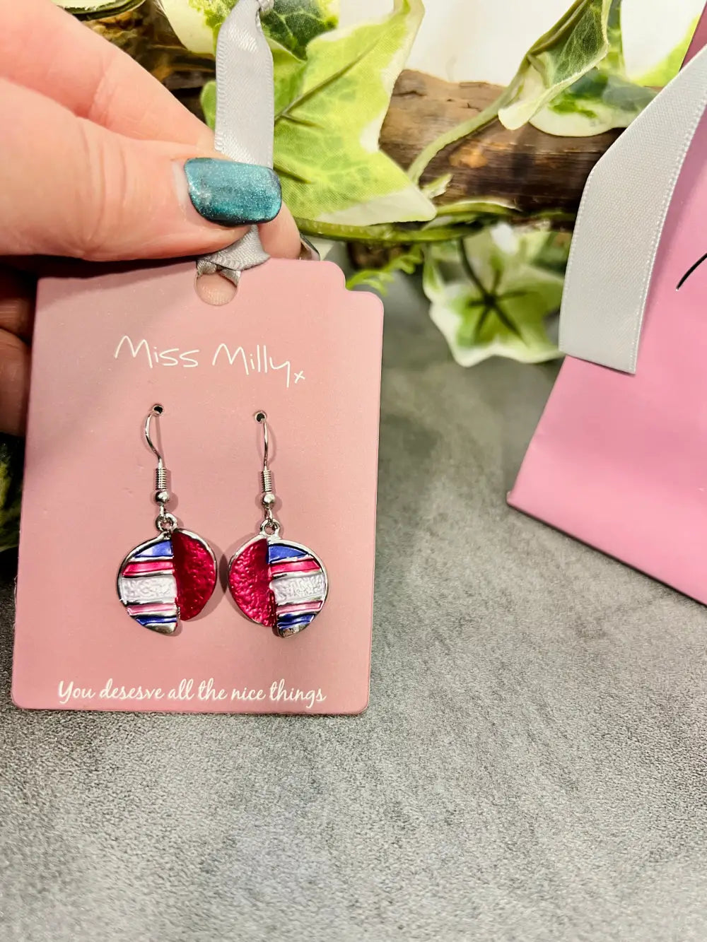 Miss Milly Purple Split Disc Earrings