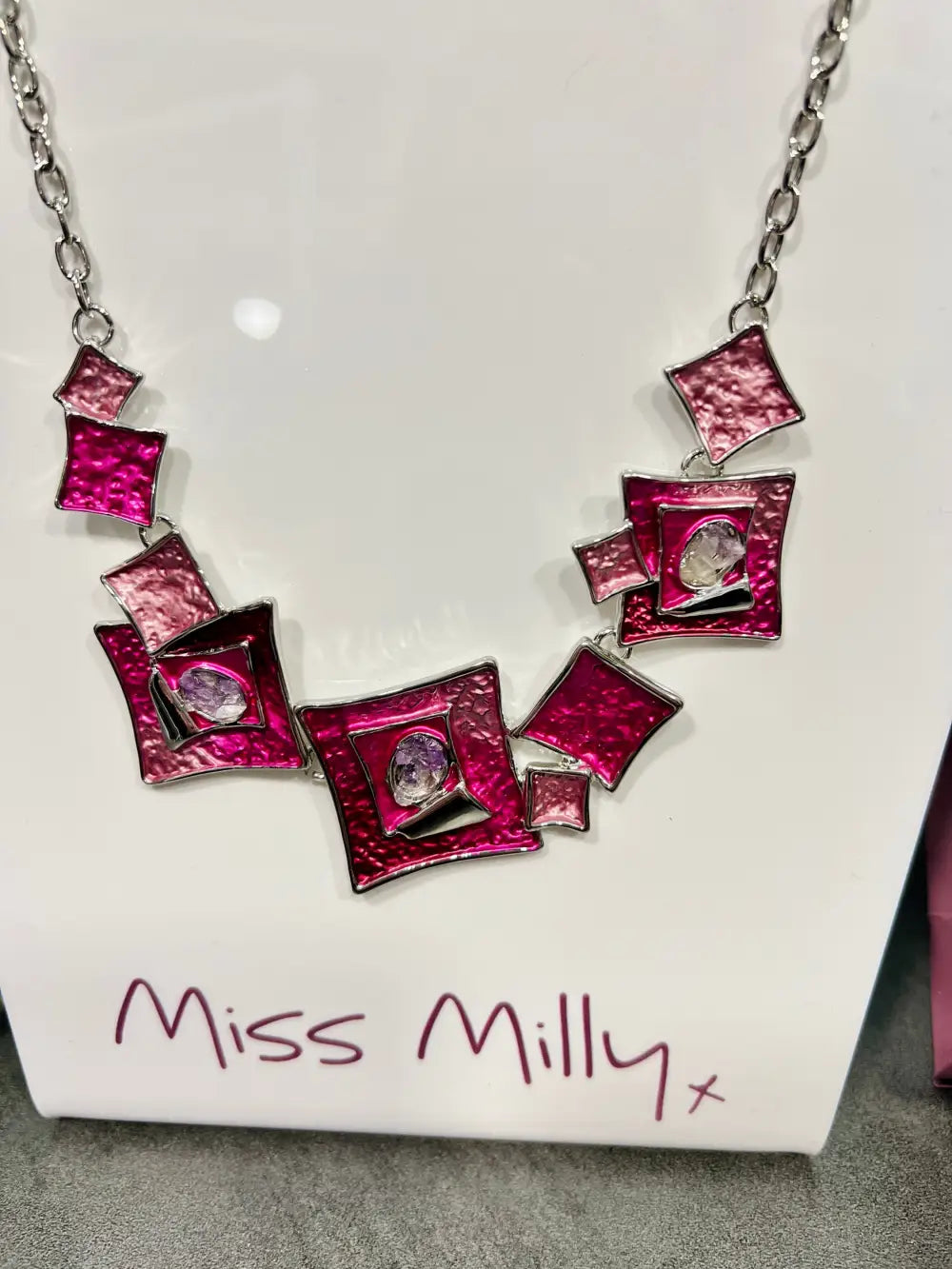 Miss Milly Raspberry Ripple Necklace