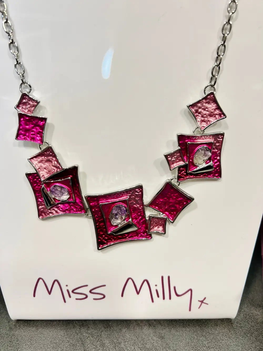 Miss Milly Raspberry Ripple Necklace