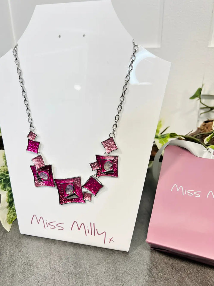 Miss Milly Raspberry Ripple Necklace