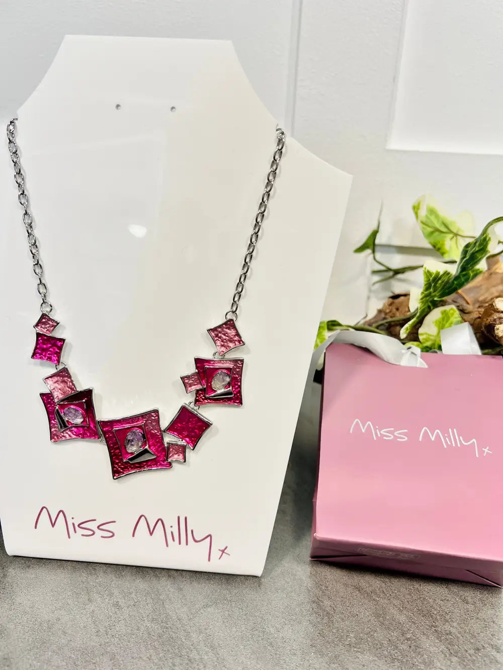 Miss Milly Raspberry Ripple Necklace