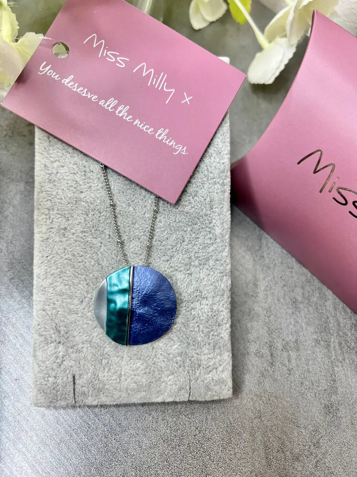 Miss Milly Rhombus Necklace BLUE - Jewellery