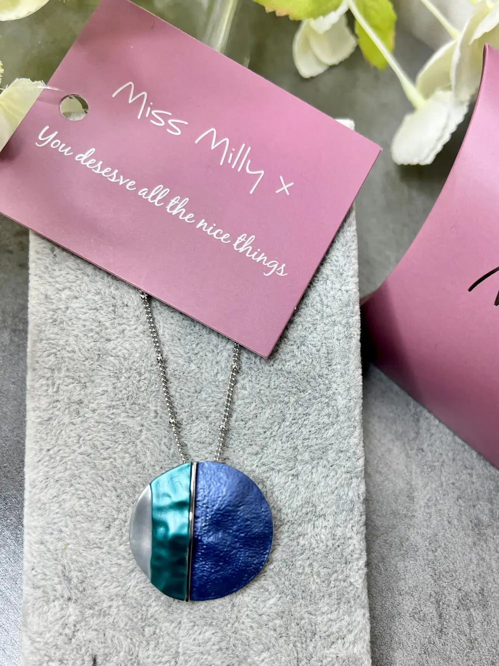 Miss Milly Rhombus Necklace BLUE - Jewellery