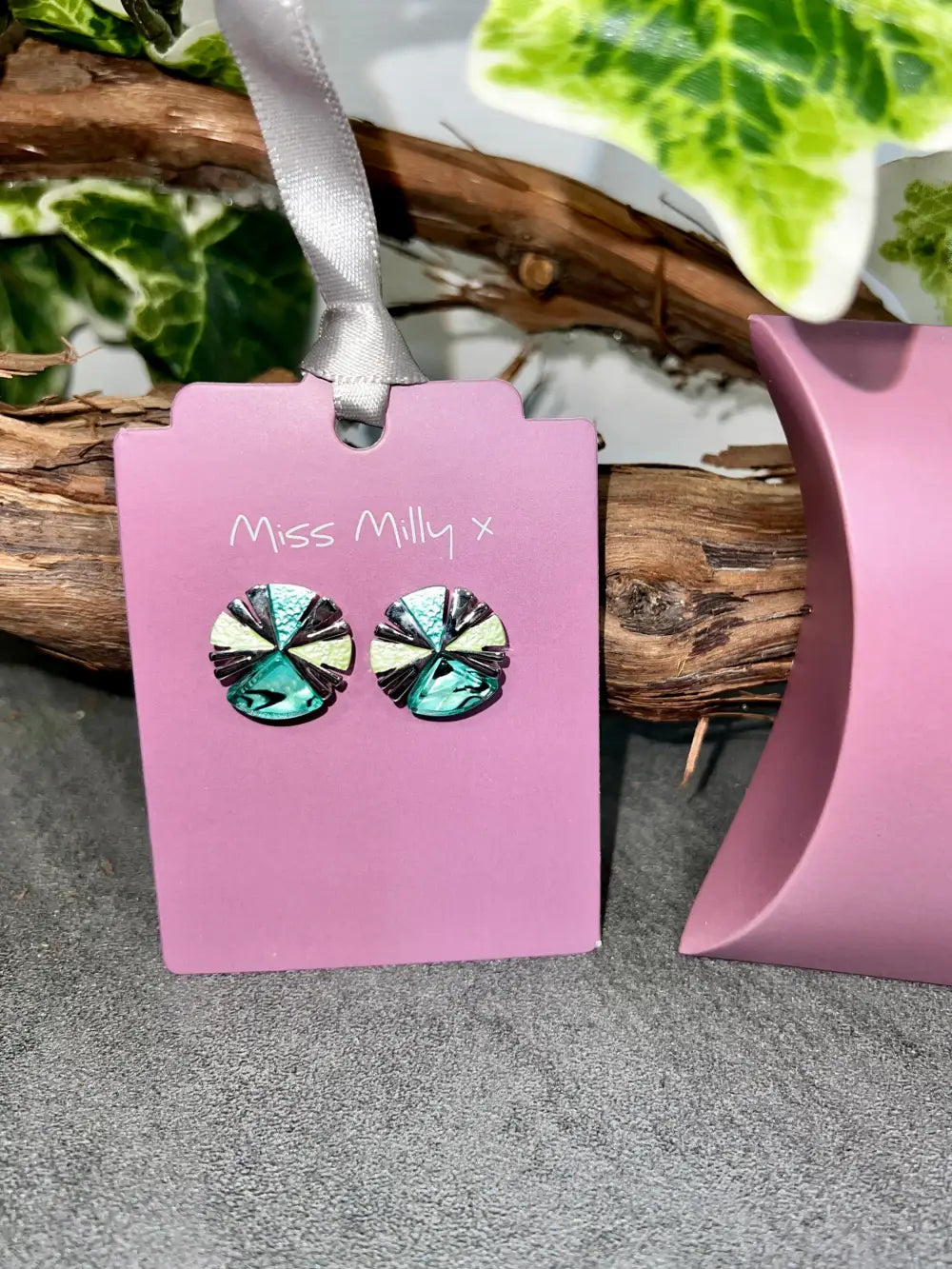 Miss Milly Segment Earrings GREEN