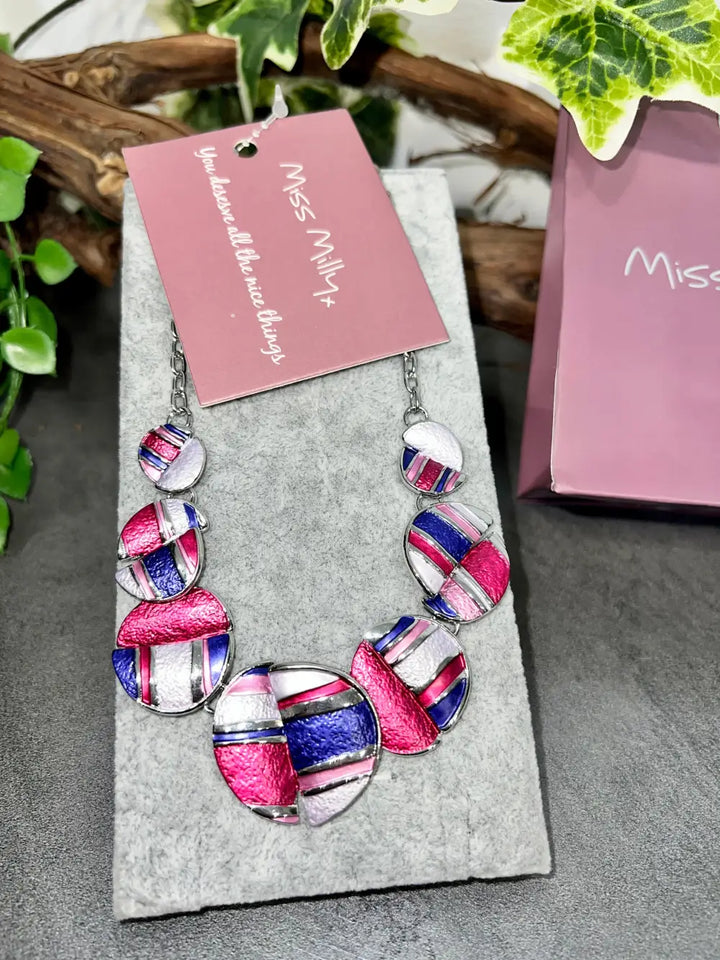 Miss Milly Split Disc Necklace PURPLE