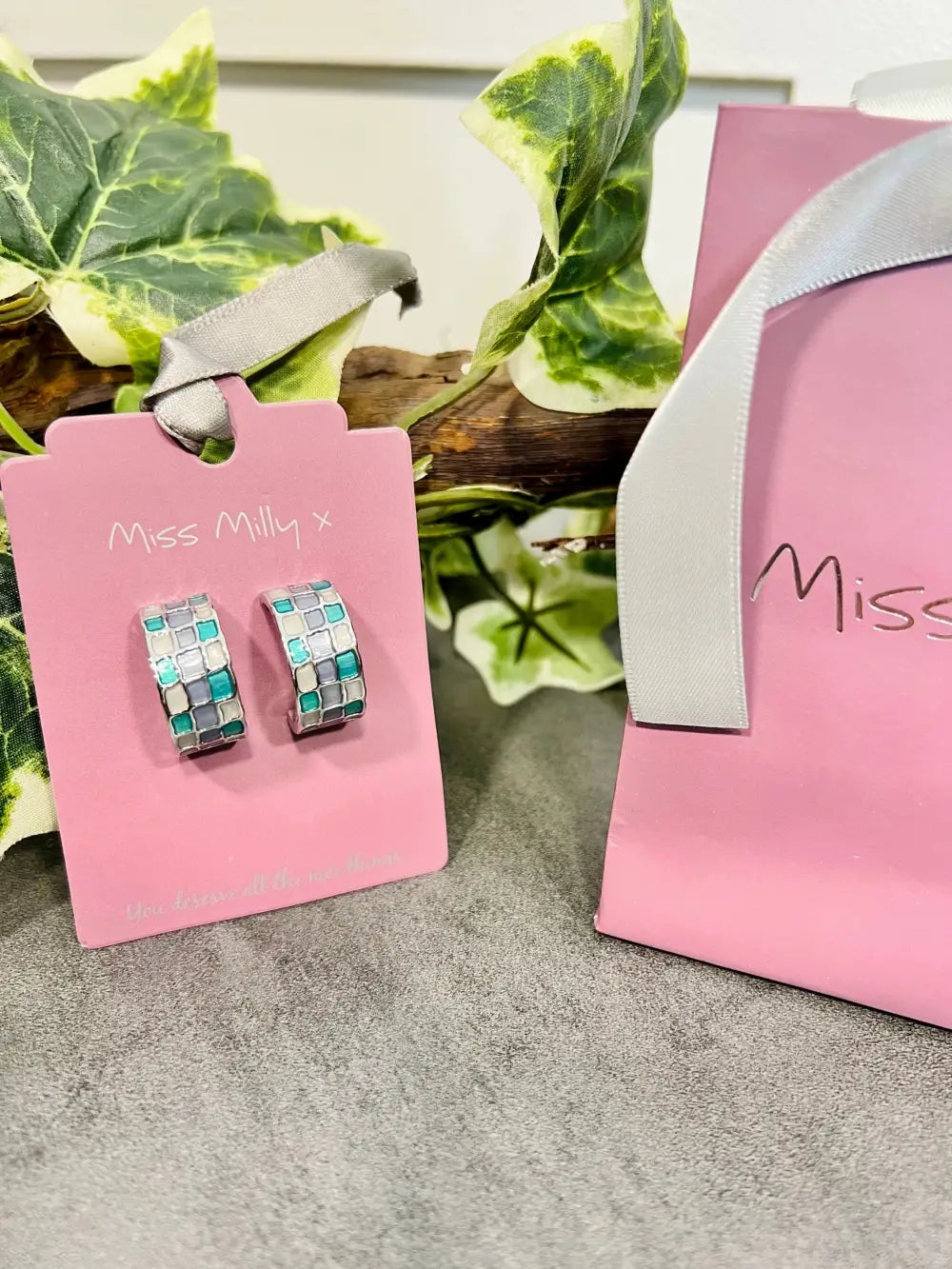 Miss Milly Spring Mosiac Hoop Earrings