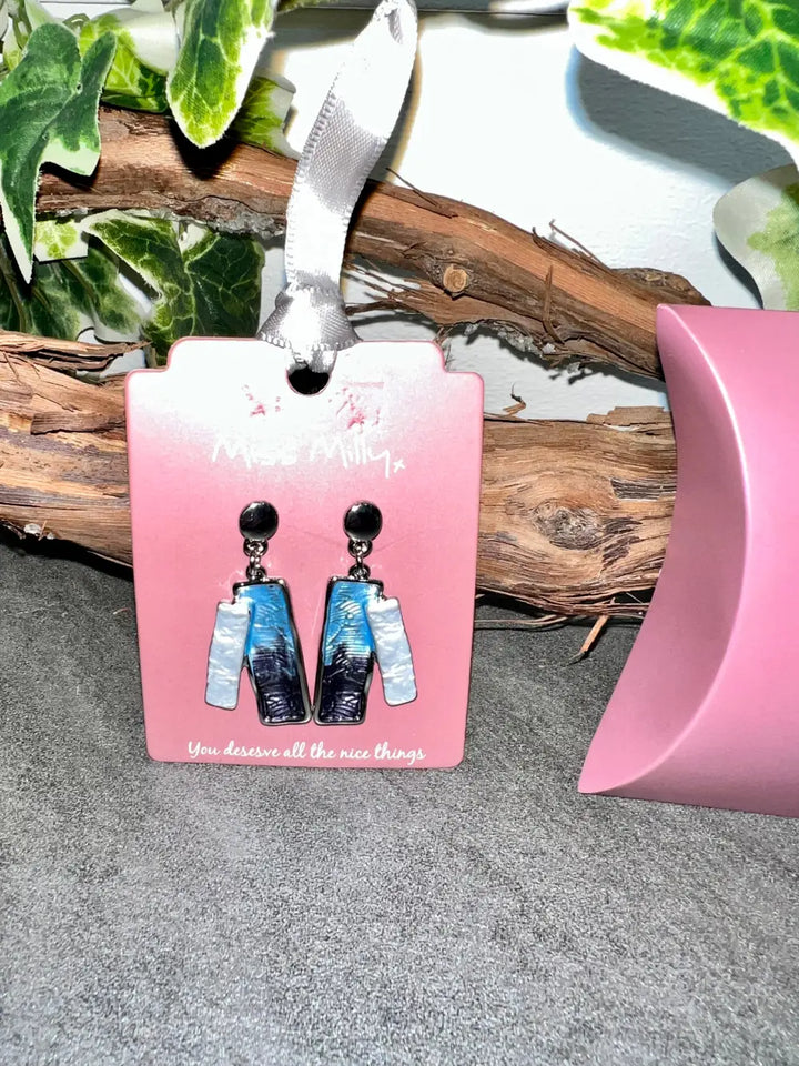 Miss Milly Textured Earrings BLUE