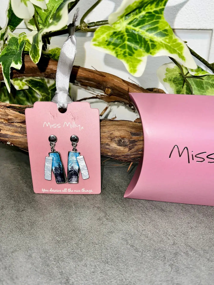 Miss Milly Textured Earrings BLUE