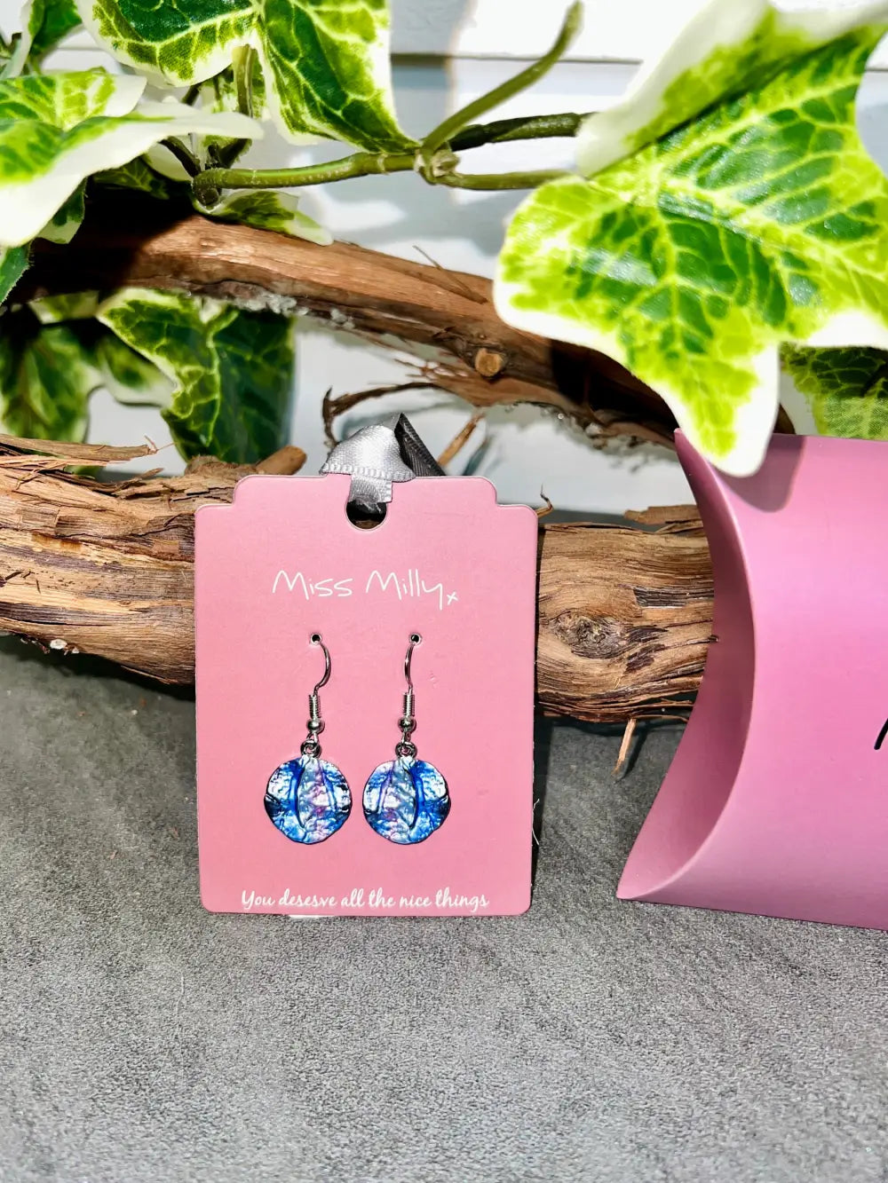 Miss Milly Textured Earrings BLUE