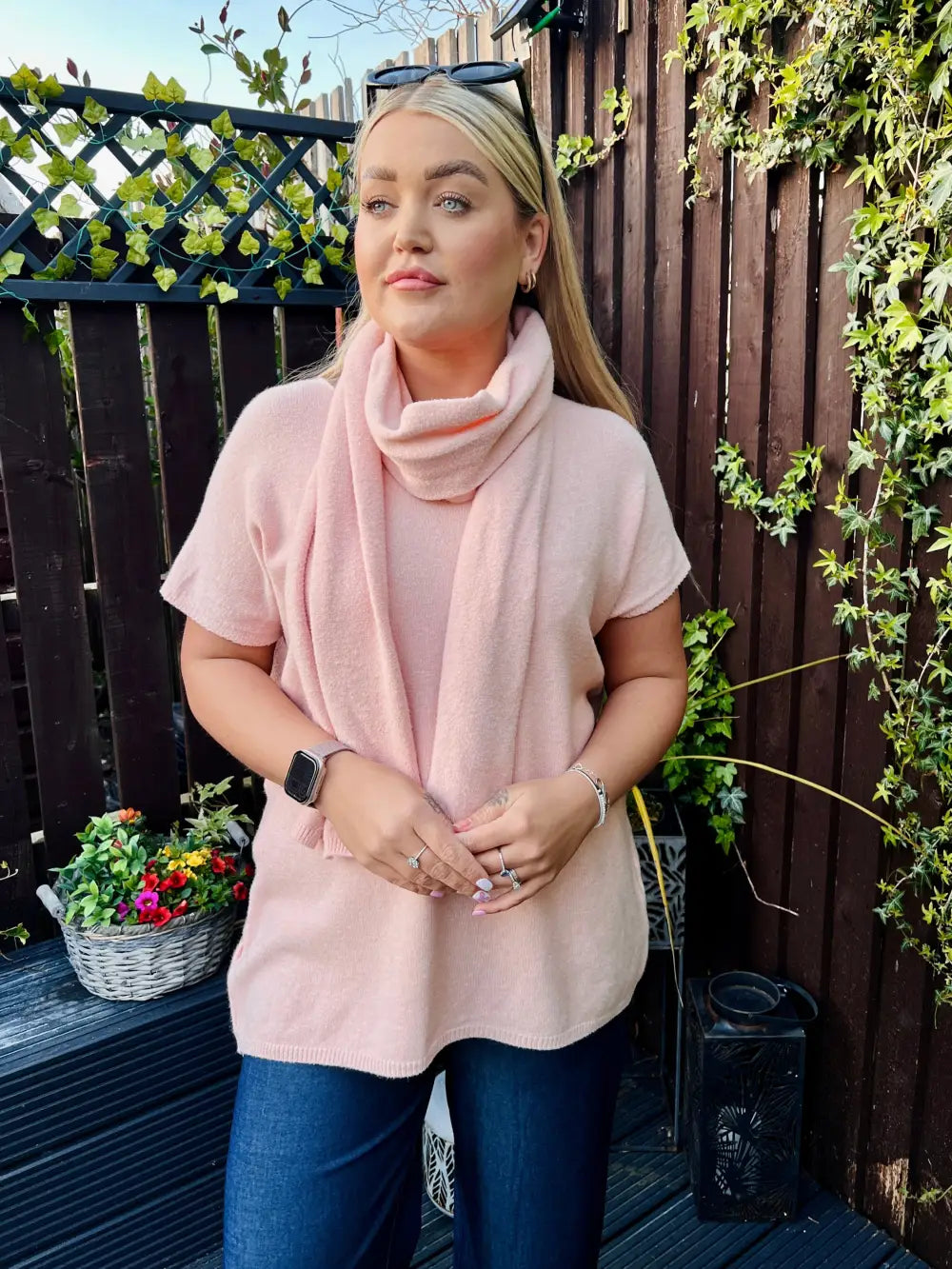 Nadia Tank Top With Scarf DUSKY PINK