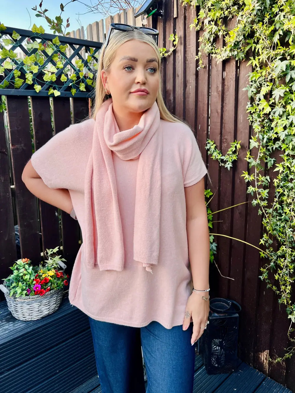 Nadia Tank Top With Scarf DUSKY PINK