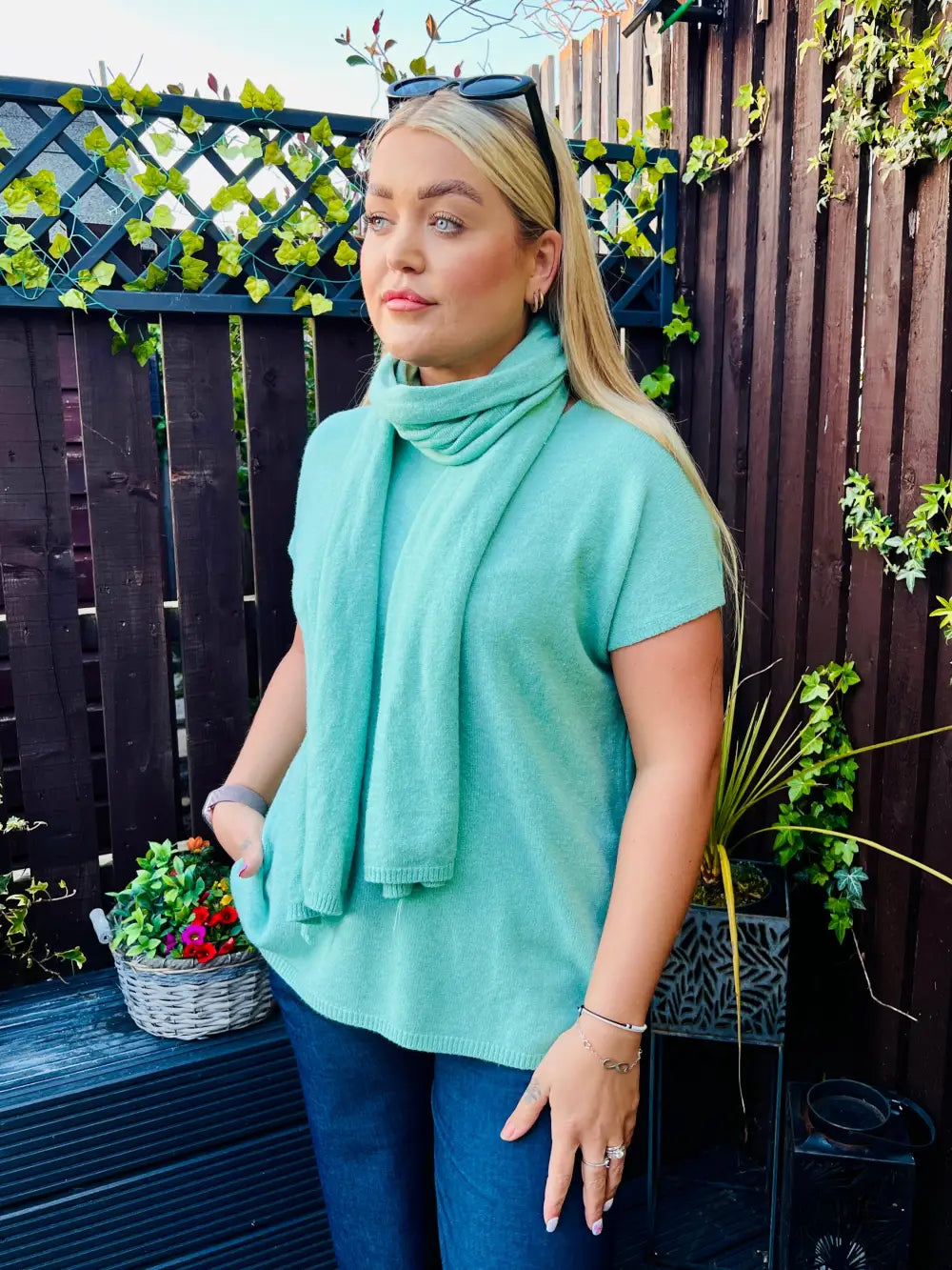 Nadia Tank Top With Scarf SAGE