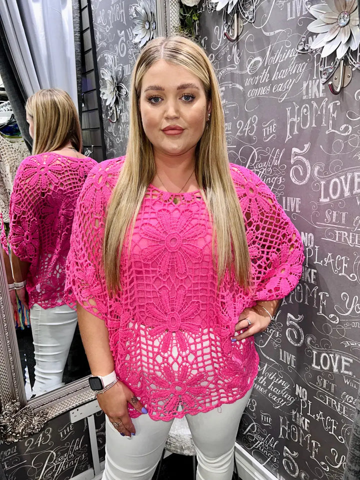 Natalia Crochet and Vest CERISE