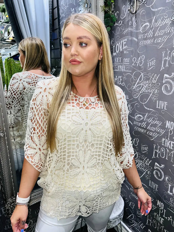 Natalia Crochet and Vest CREAM