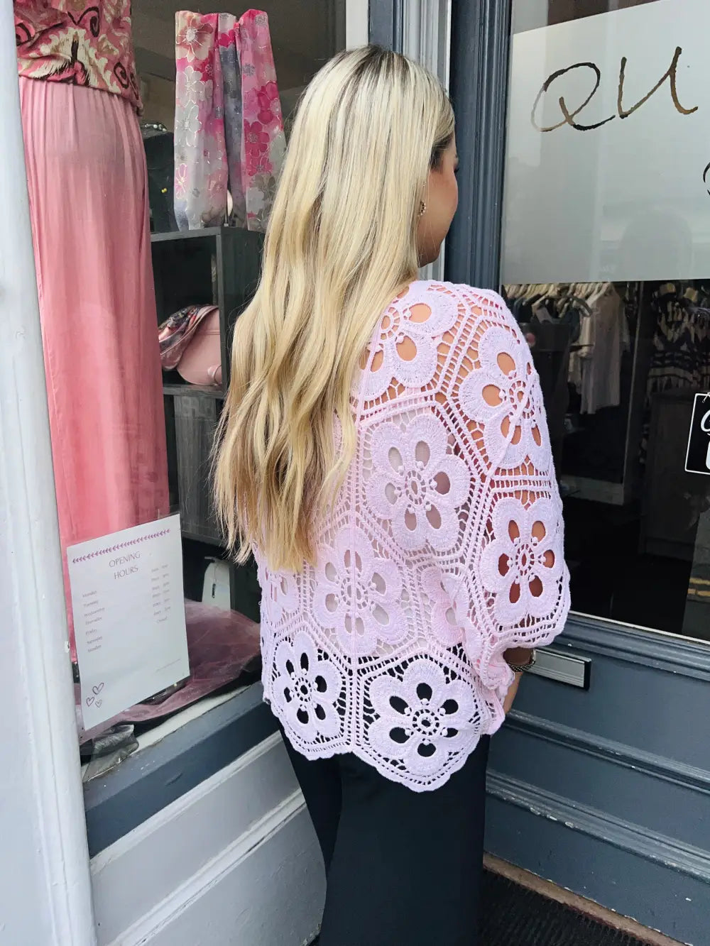 Natalia Floral Crochet With Vest LIGHT PINK