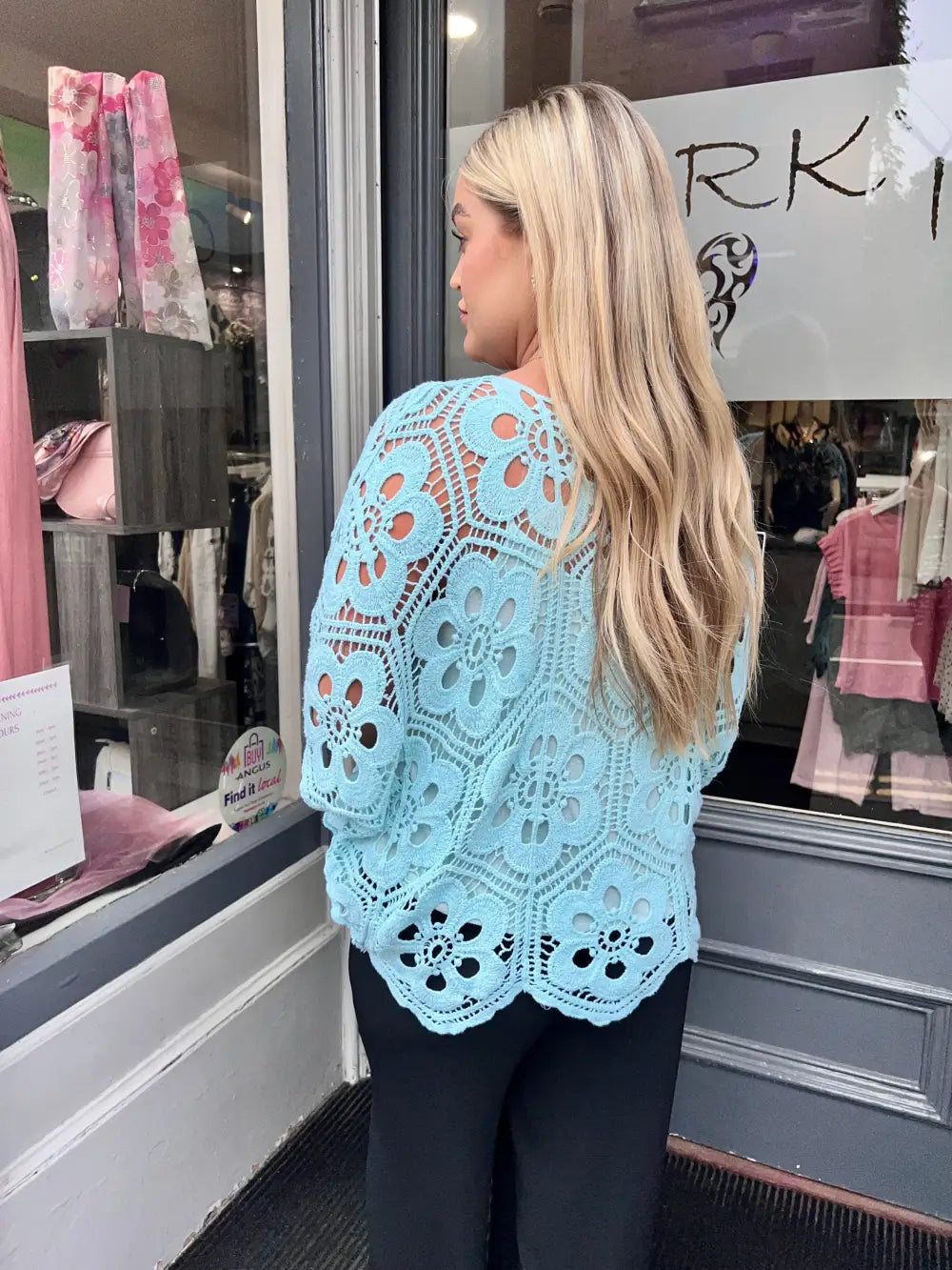 Natalia Floral Crochet With Vest MINT