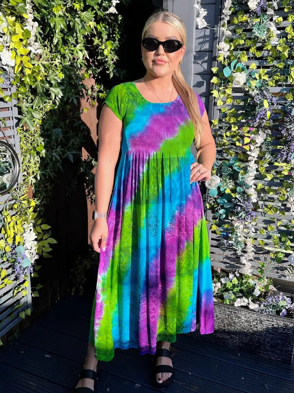 Noelle Tie Dye Stripe Maxi Dress MULTICOLOUR