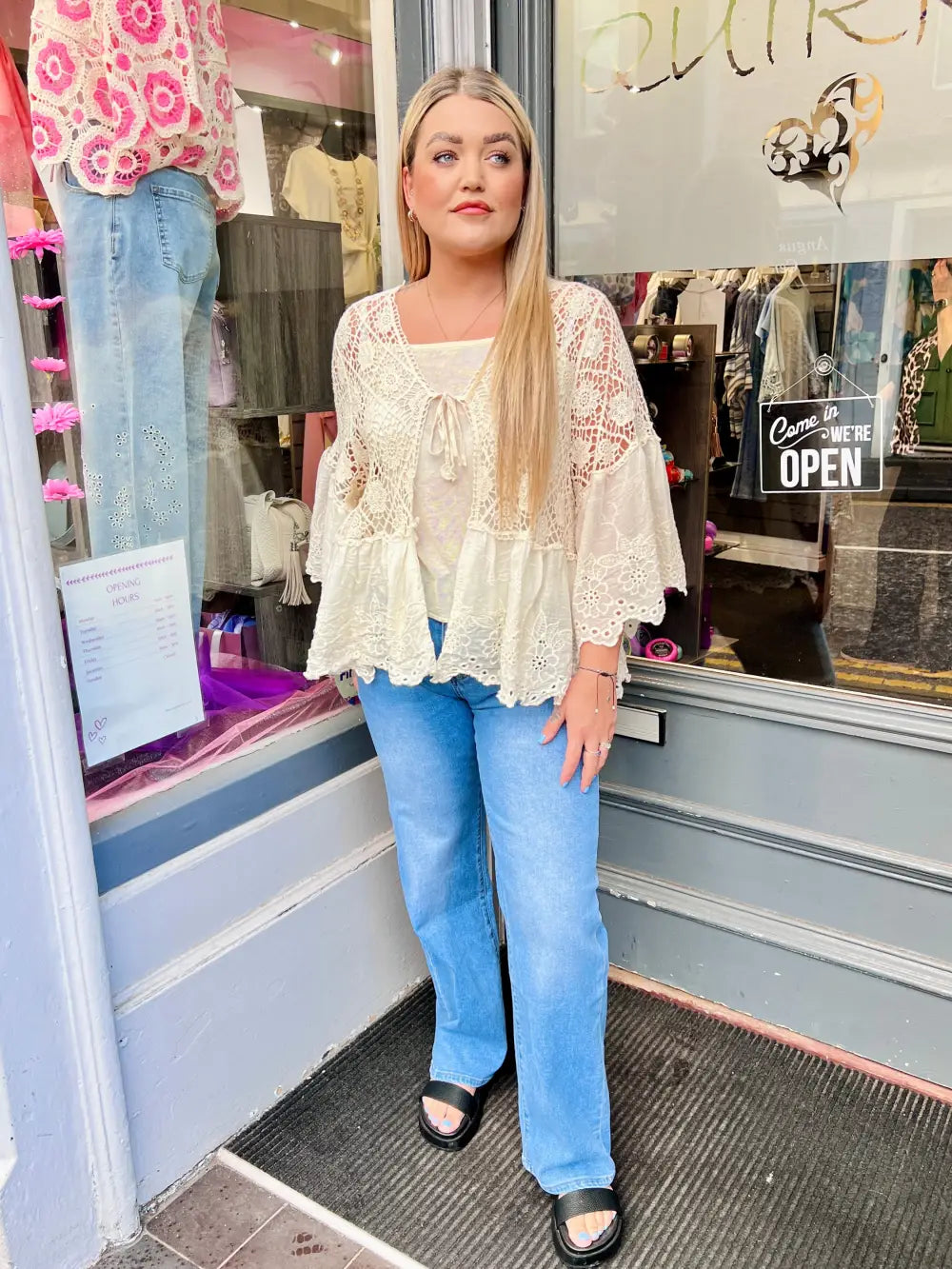 Orla Lacey Tie Cardigan BEIGE - Knitwear