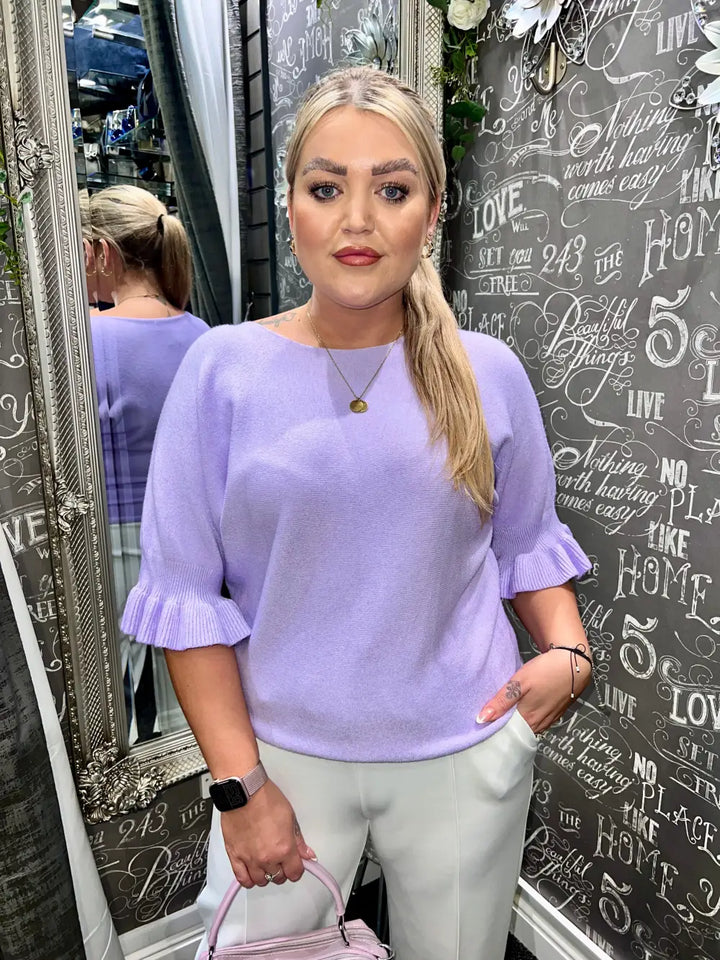 Paige Frill Sleeve Knit LILAC