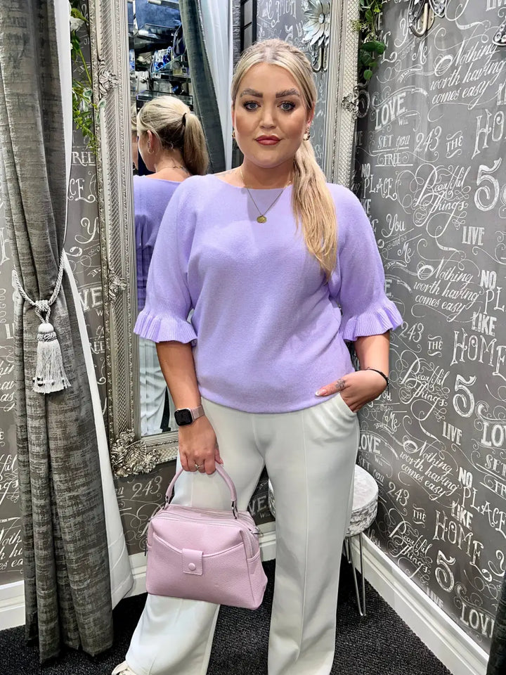 Paige Frill Sleeve Knit LILAC