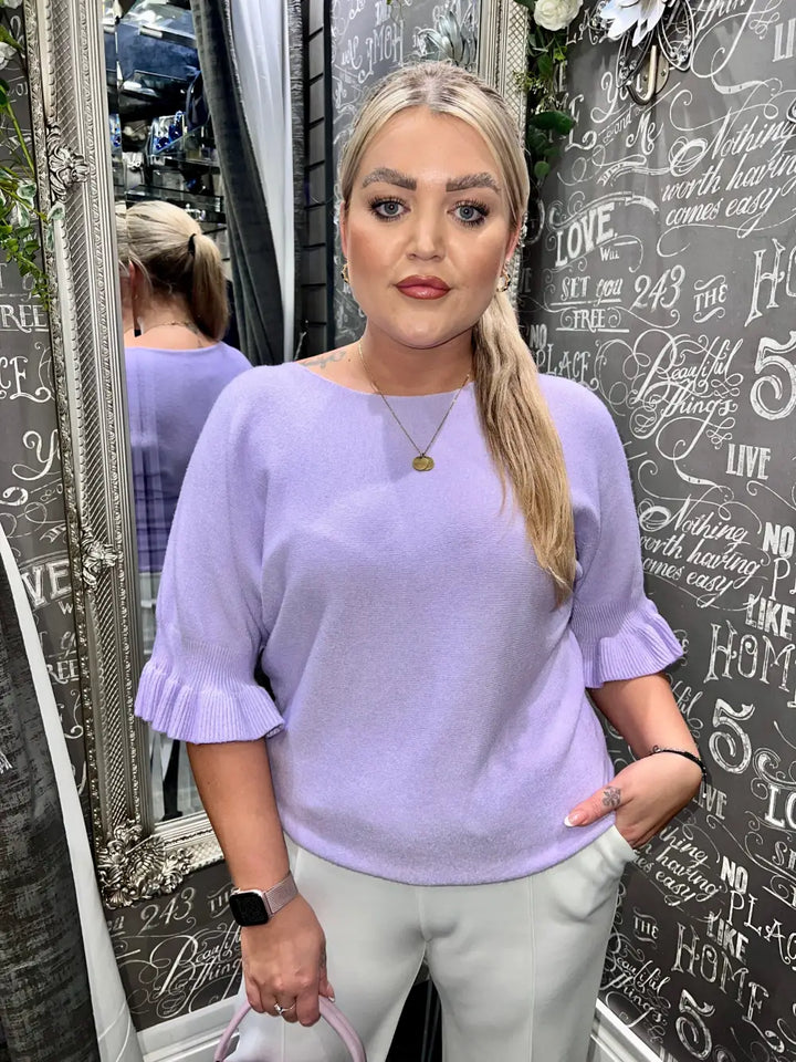 Paige Frill Sleeve Knit LILAC