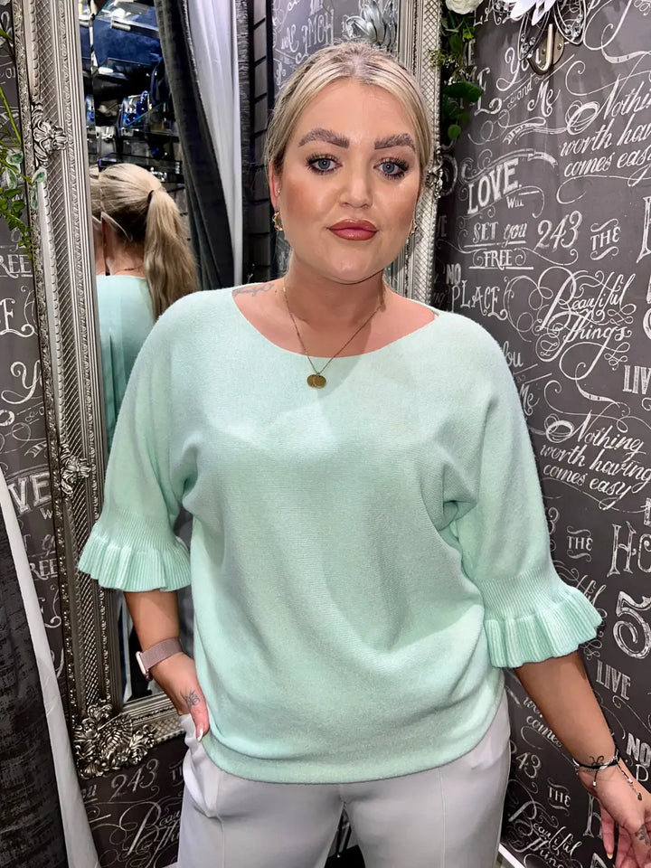 Paige Frill Sleeve Knit MINT