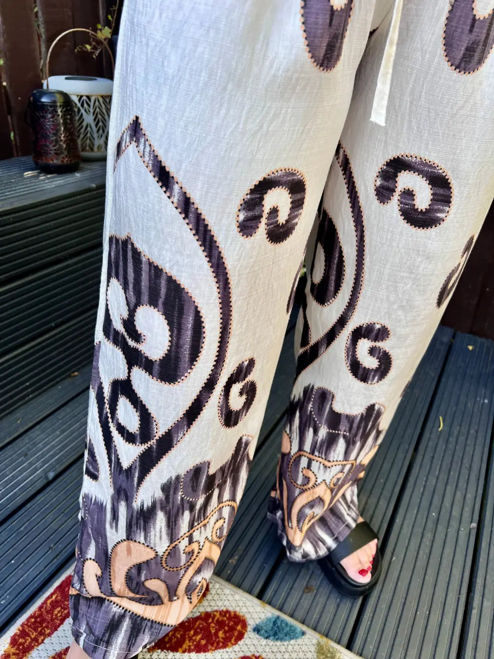 Paisley Printed Wide Leg Trousers PURPLE