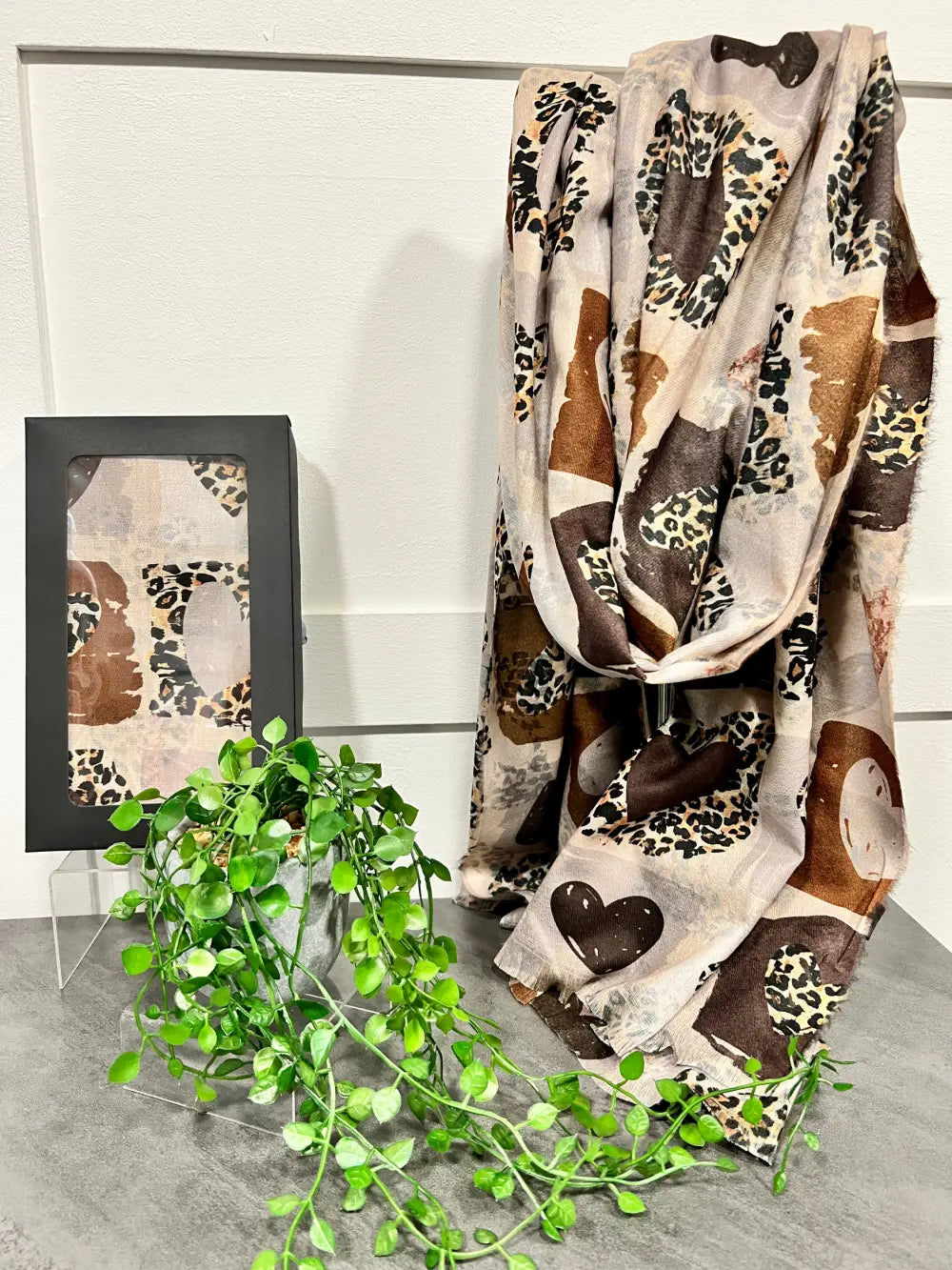 Patchwork Heart Scarf BEIGE - Scarf