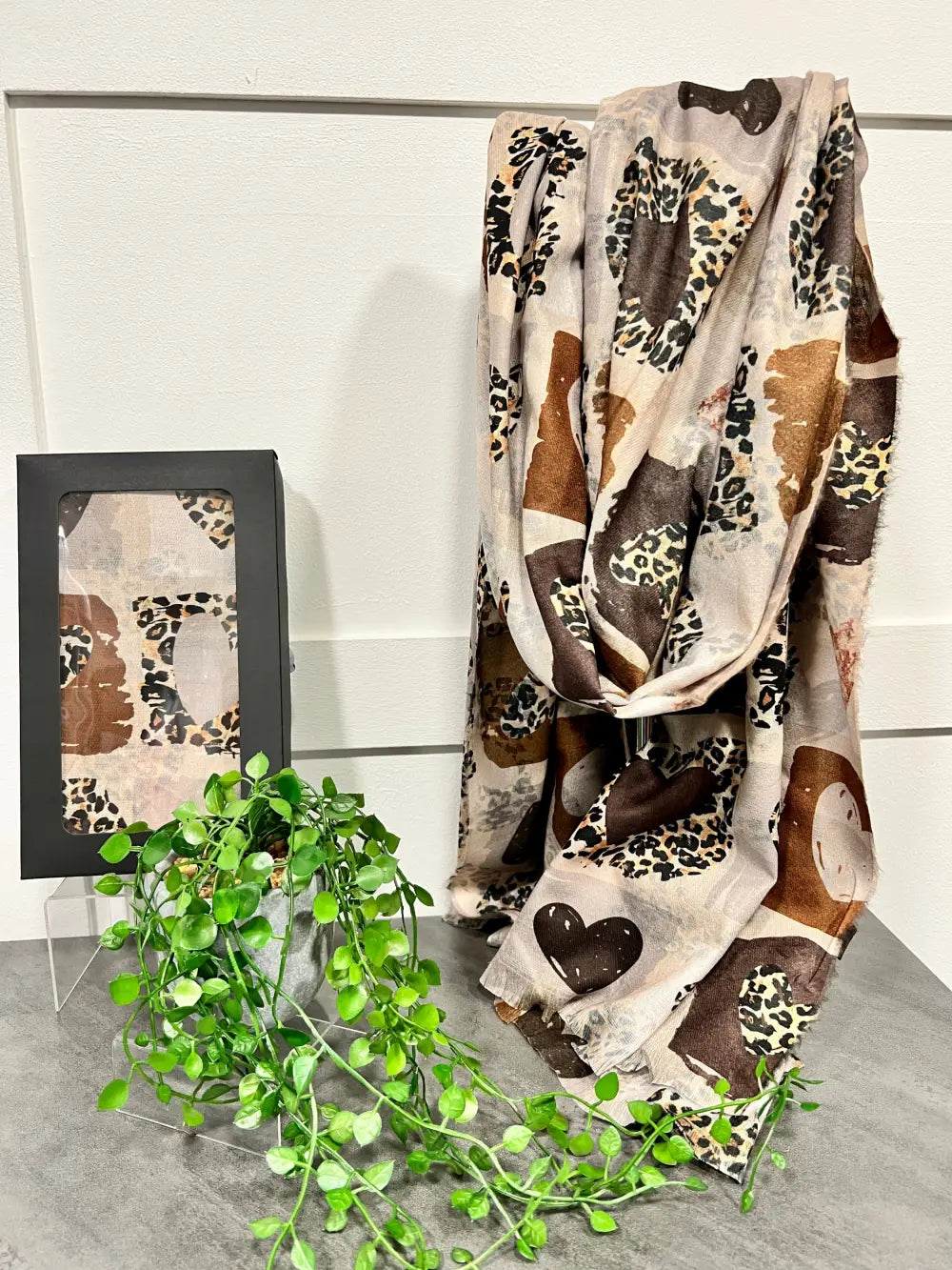 Patchwork Heart Scarf BEIGE - Scarf