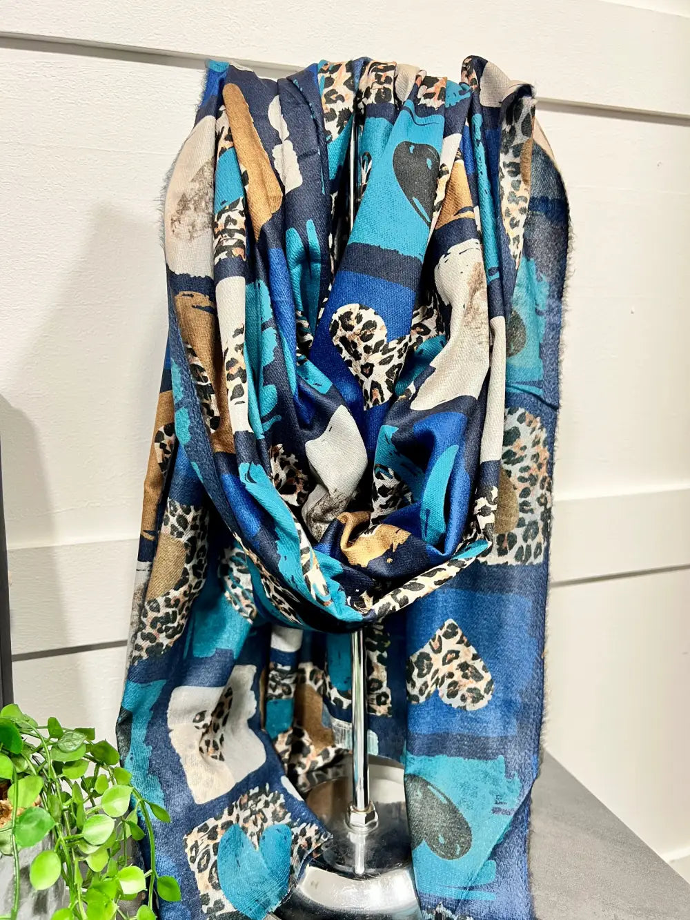 Patchwork Heart Scarf NAVY - Scarf
