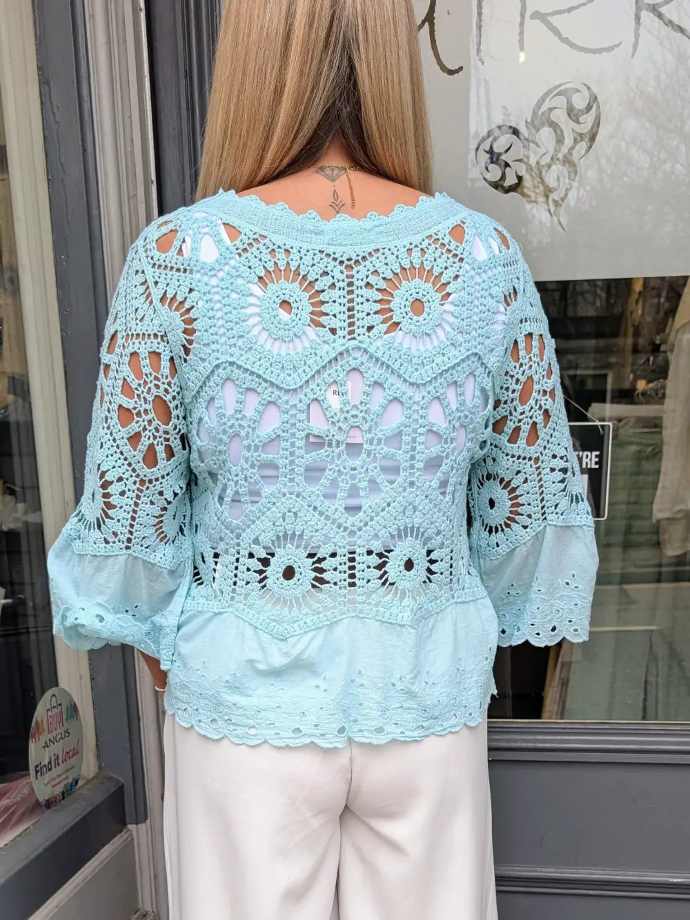 Phoebe Crochet Cardigan MINT